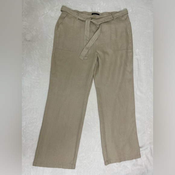 MYS collection 100% line Tan Straight Leg Pants with Lightweight Fabric - Picture 7 of 14